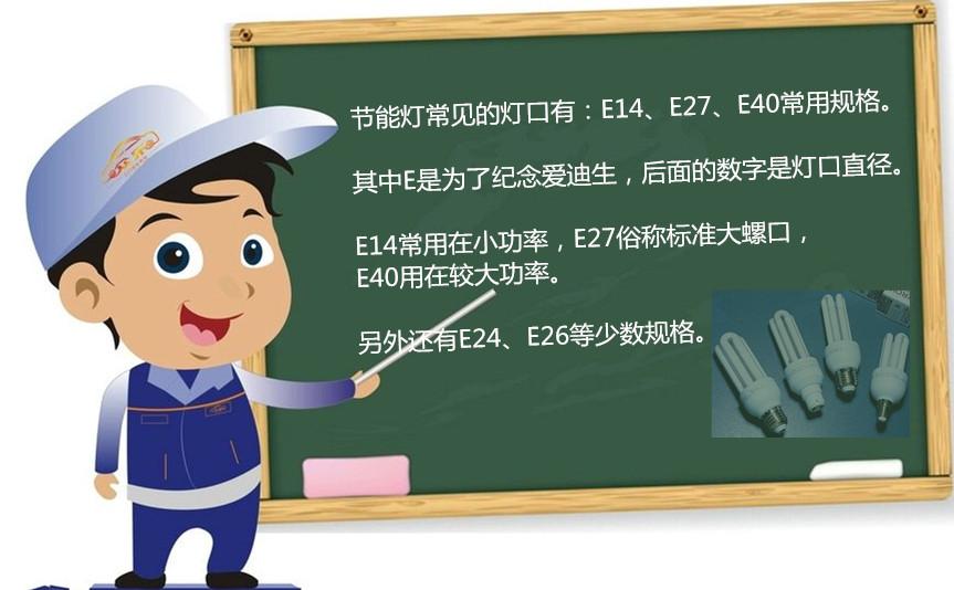 選購(gòu)節(jié)能燈要注意燈口型號(hào)和尺寸 E14、E27、E40螺旋燈口